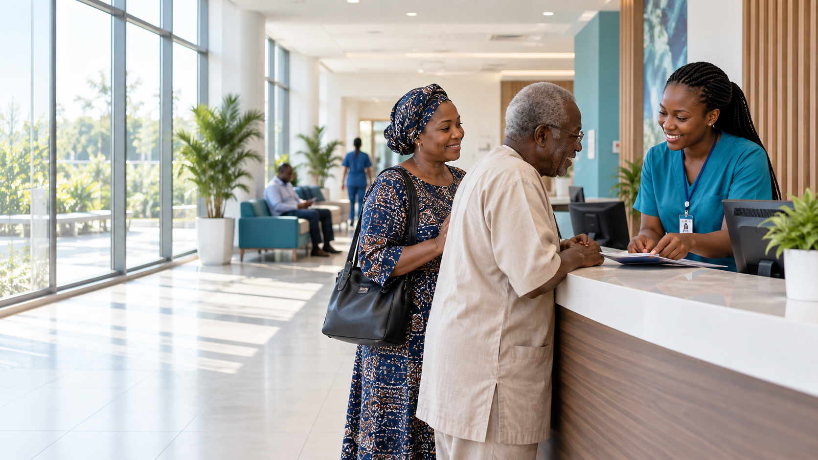 Patient support at the Federal Medical Centre Ebute-Metta welcome desk