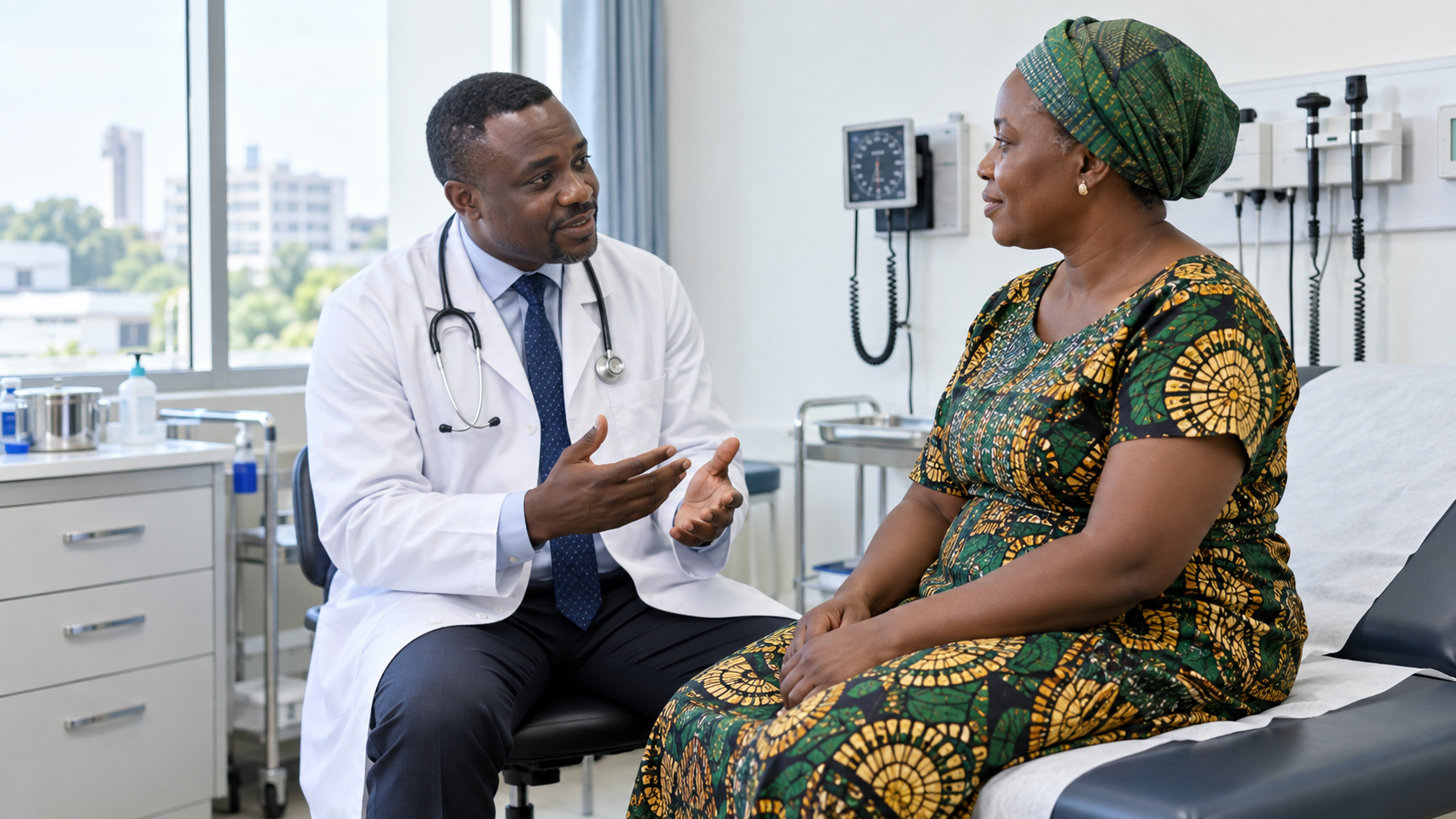 Doctor and patient during a clinical consultation