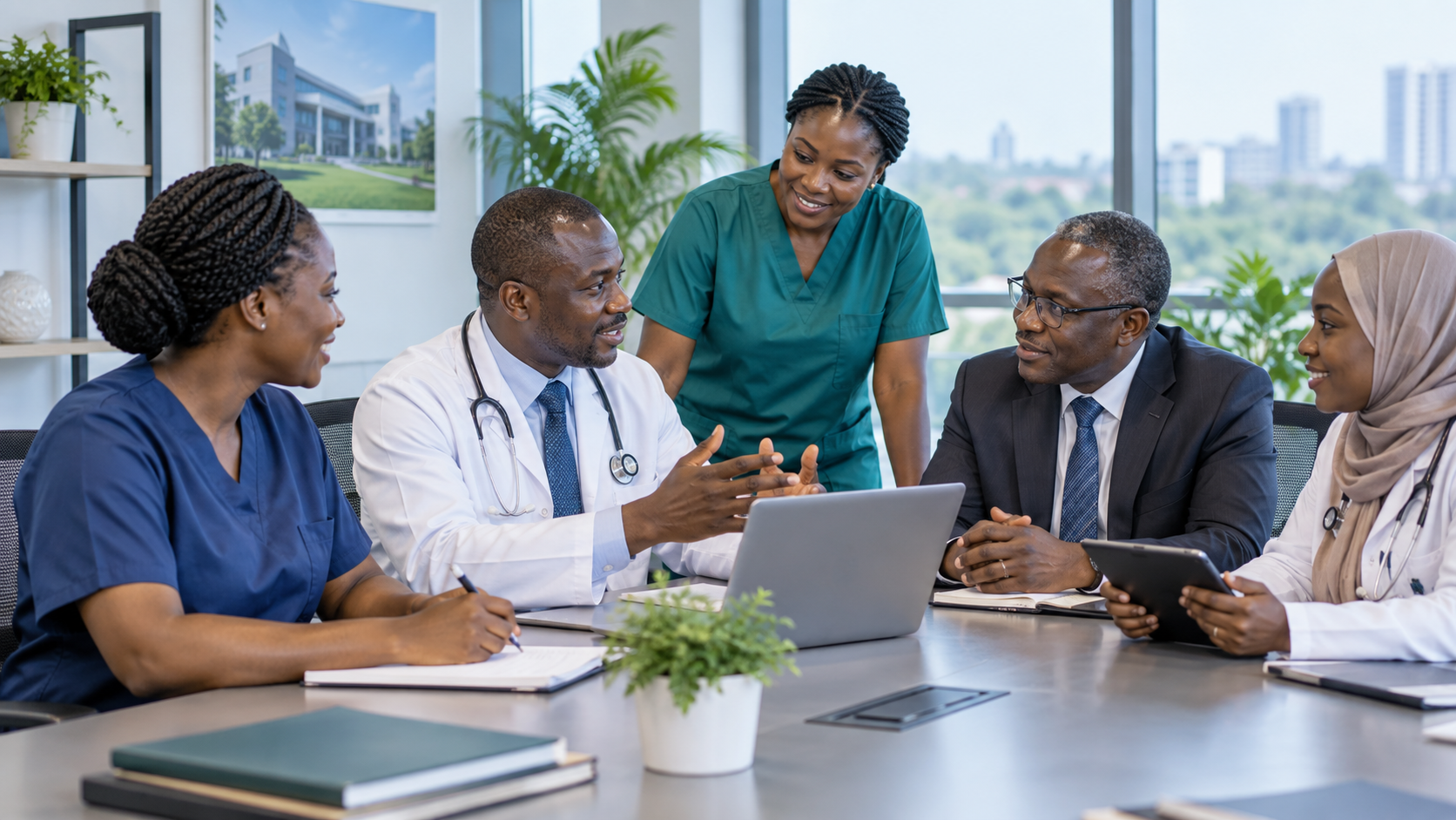 Healthcare team collaborating on better care